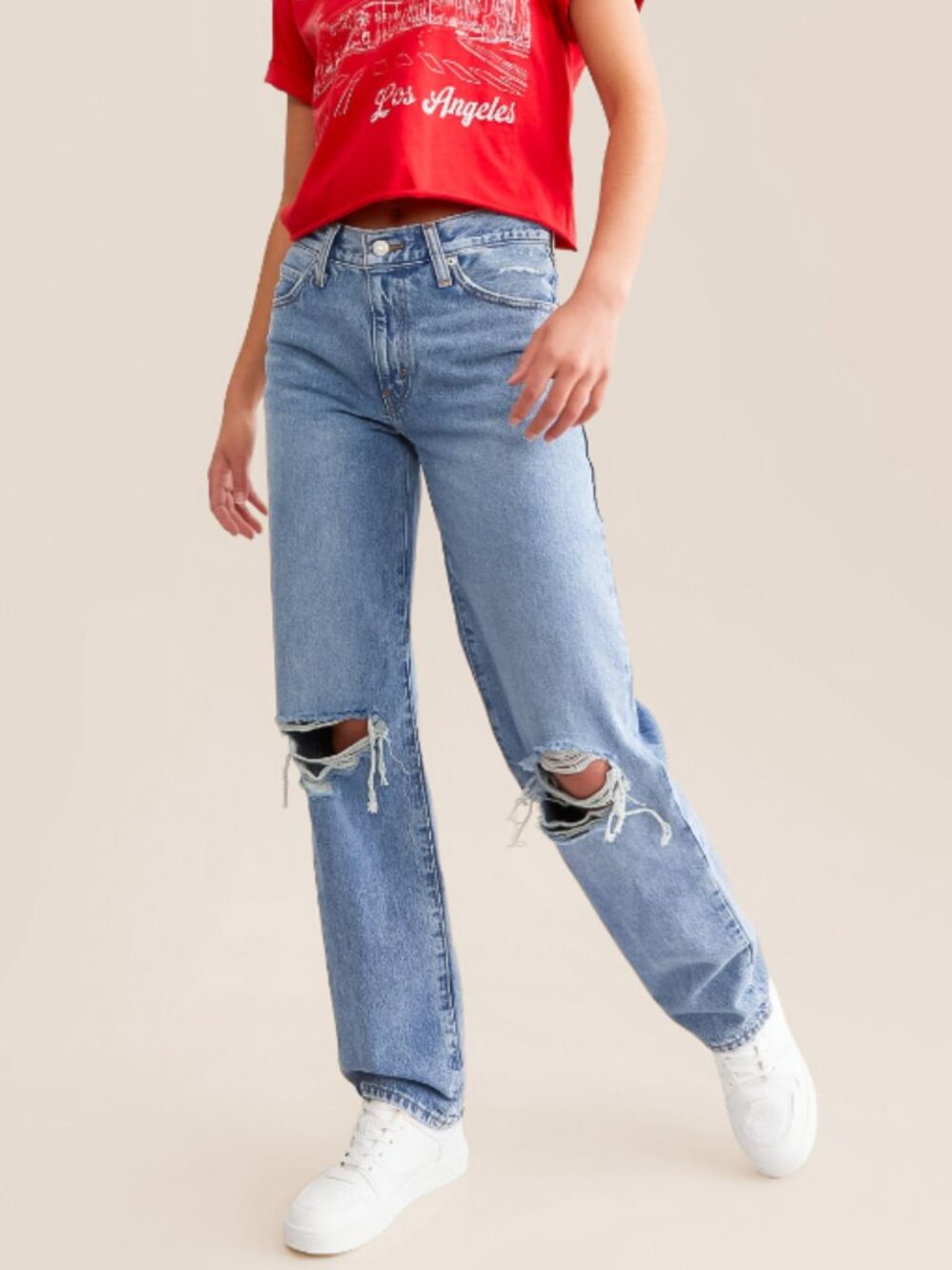 Levi's 94 Baggy Distressed Denim Jeans Medium Wash Size 27